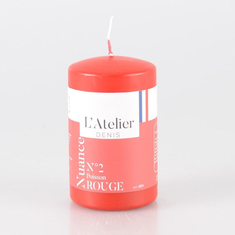 Bougies Cylindriques Rouges J-Line - Hauteur 75 Mm - Lot De 6 Pièces - Pour Décoration, Ambiance, Fêtes